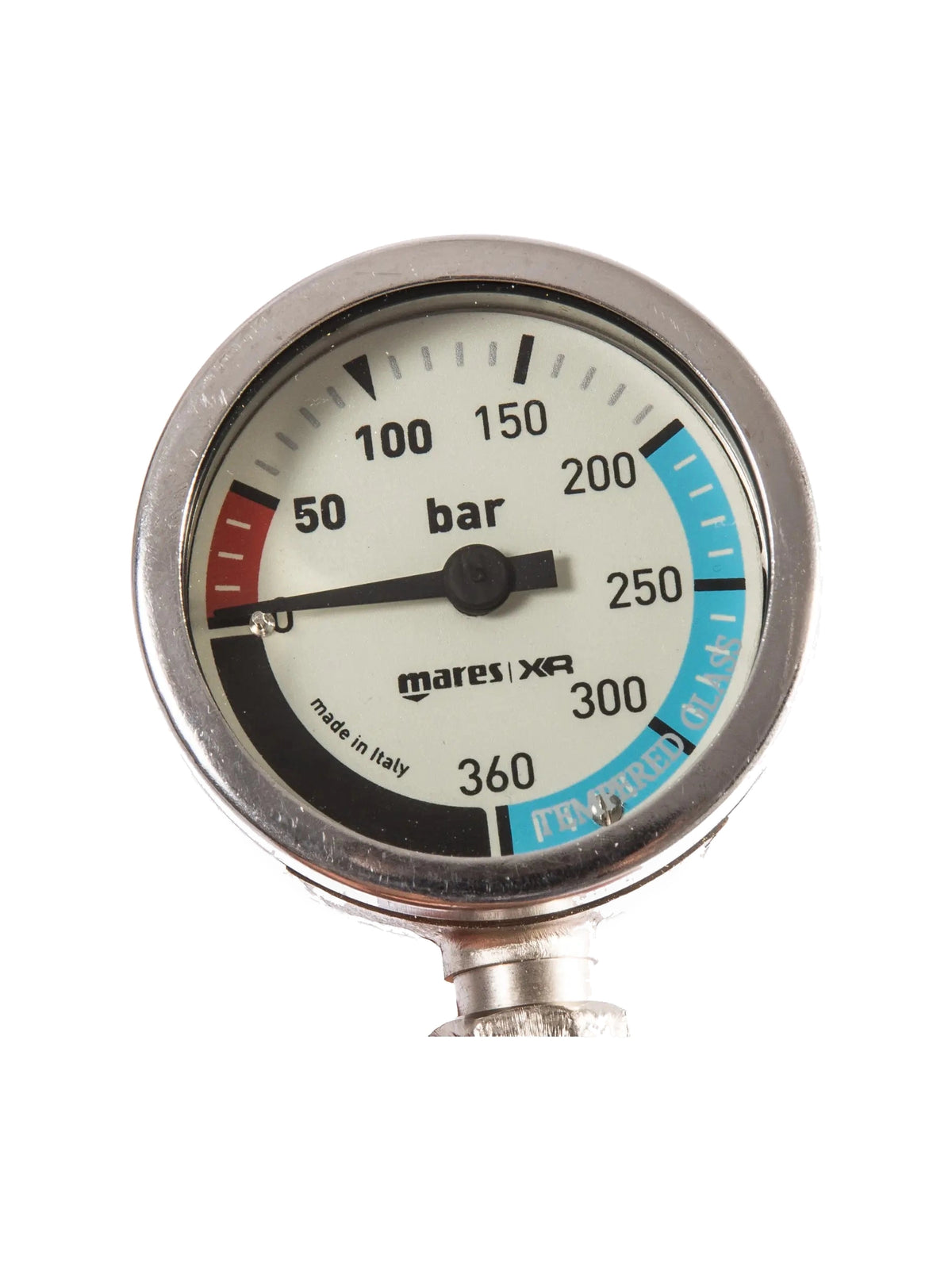 Mares XR SPG52 pressure gauge face, 0 to 360 bar scale in a chrome case
