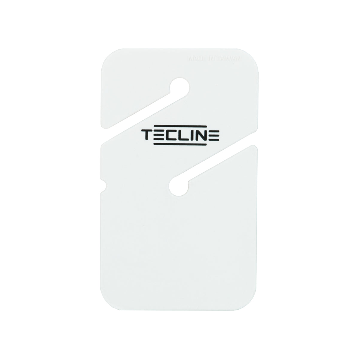 Tecline white quadratic line marker with Tecline logo
