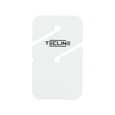 Tecline white quadratic line marker with Tecline logo