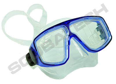 Scubatech Corsica mask with clear silicone and blue frame