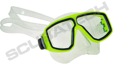 Scubatech Corsica mask with clear silicone and lime frame
