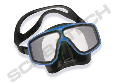 Scubatech Corsica mask with black silicone and blue frame