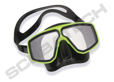 Scubatech Corsica mask with black silicone and lime frame