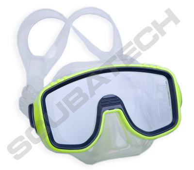 Scubatech Panda children's mask with clear silicone and lime frame