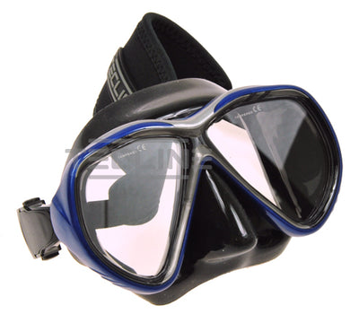 Tecline Tiara mask with black silicone and blue frame