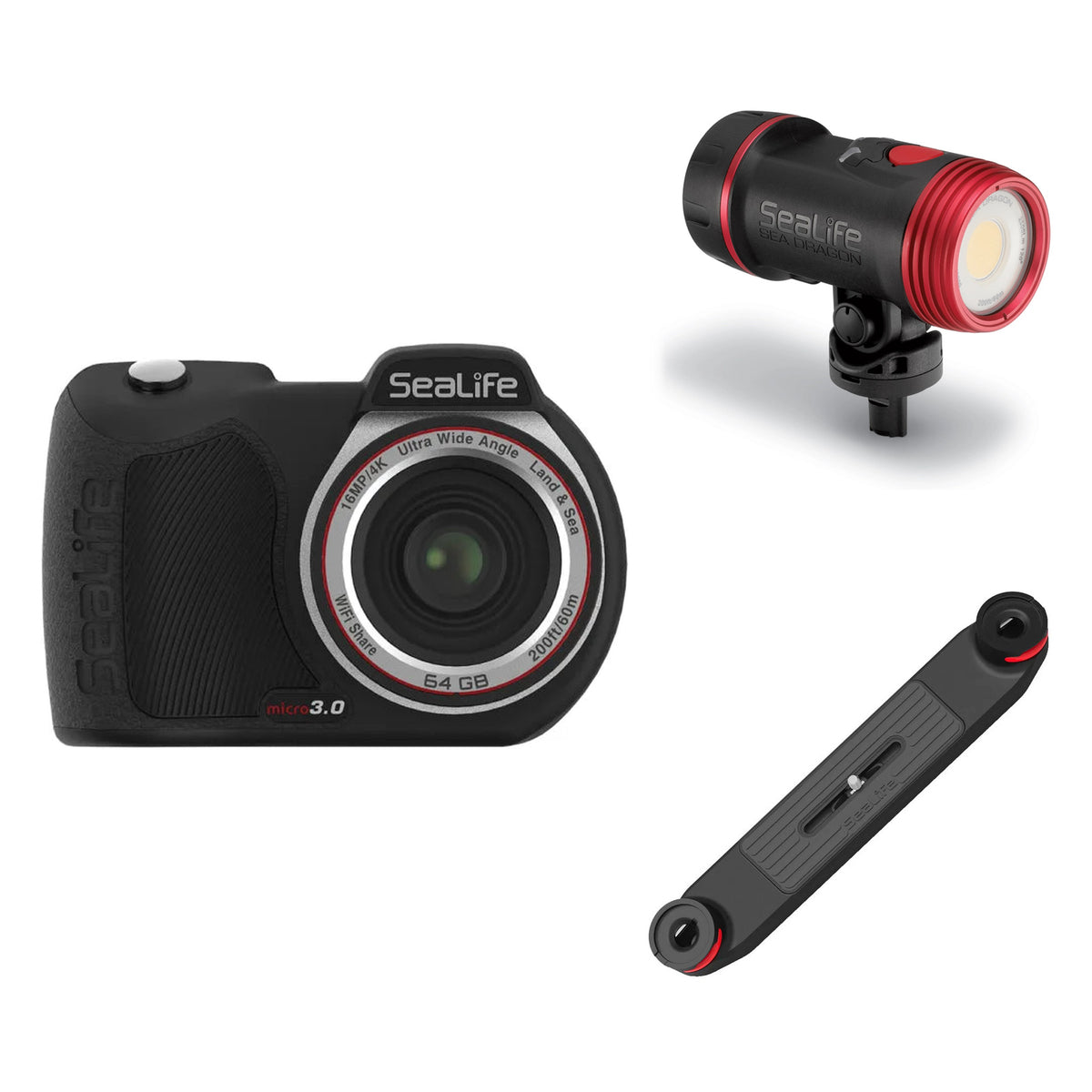 SeaLife Micro 3.0 camera with Sea Dragon 2500F light and Flex-Connect Dual Tray
