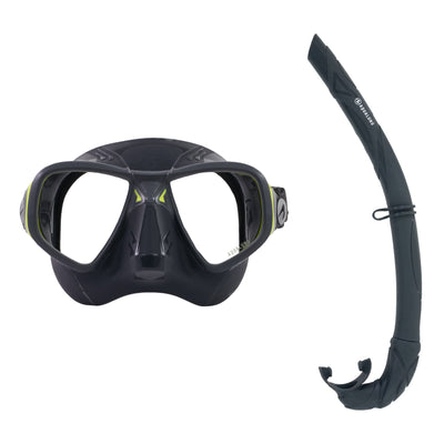 Aqua Lung Micromask X mask in asphalt and Wrap snorkel in grey