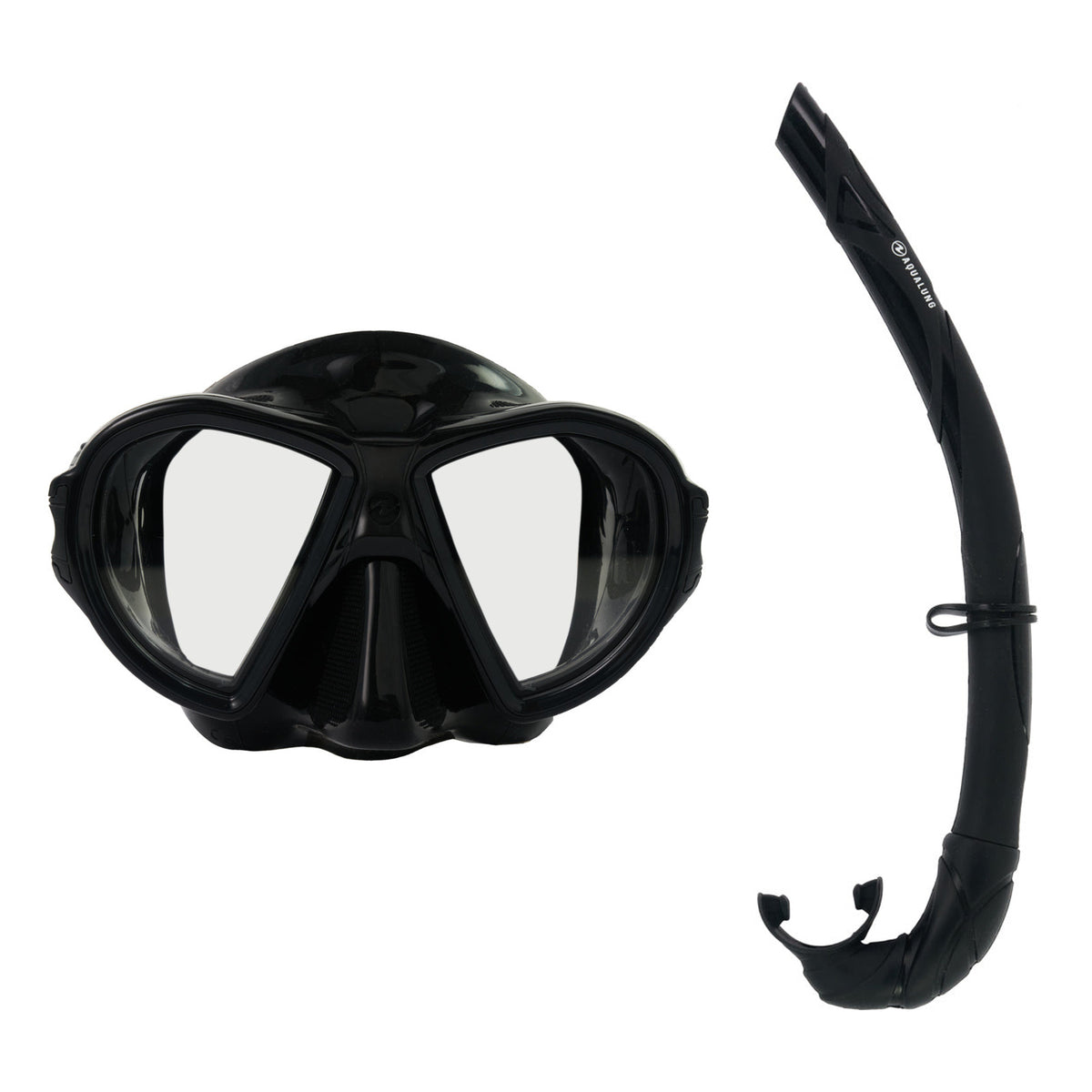 Aqua Lung Micromask X mask and Wrap snorkel, both in black