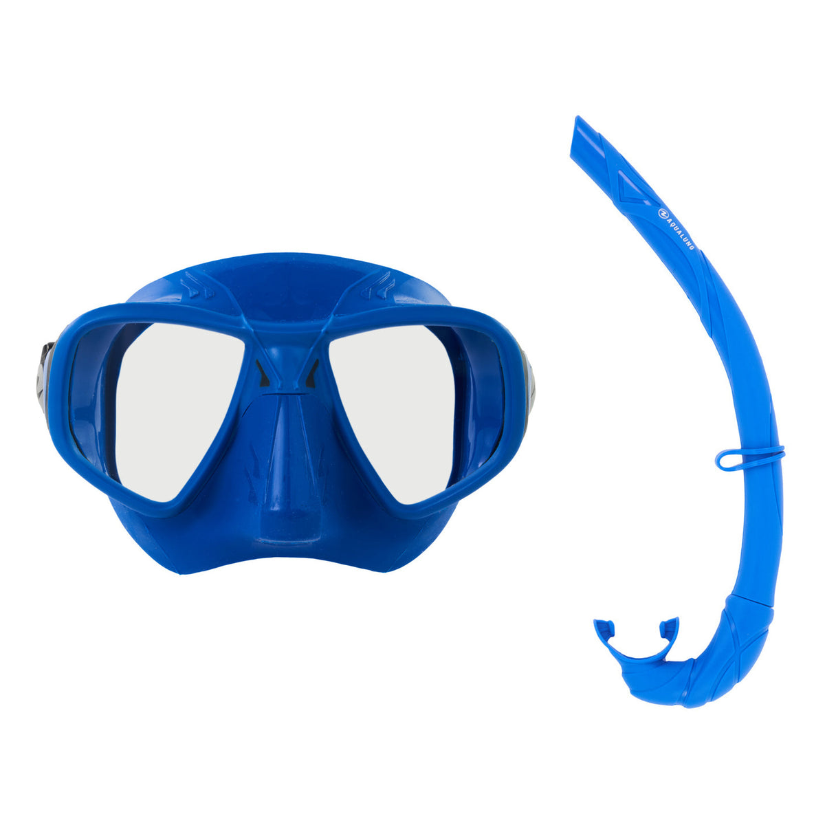 Aqua Lung Micromask X mask and Wrap snorkel, both in blue