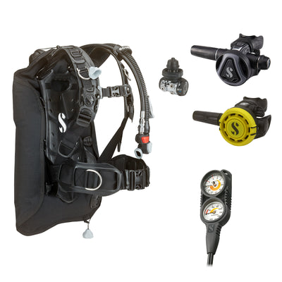 SCUBAPRO MK11 EVO / C370 Colour Graphite regulator set with R105 octopus and Hydros Core BCD, with Compact Combo 2