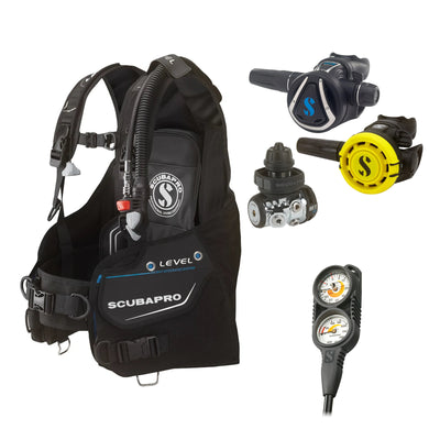 SCUBAPRO MK11 EVO / C370 regulator set with R105 octopus and Level BCD, with Compact Combo 2