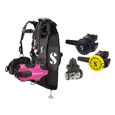 SCUBAPRO MK11 EVO / S270 regulator set with R105 octopus and Hydros Pro Ladies BCD in pink