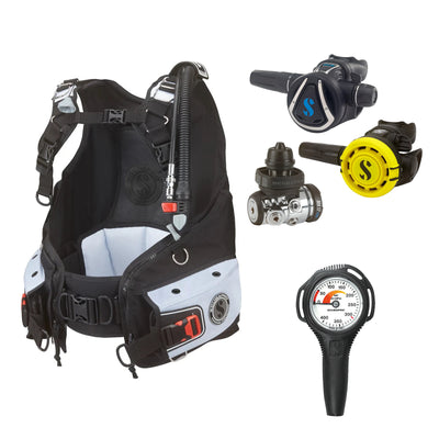 SCUBAPRO MK17 EVO2 / C370 regulator set with R105 octopus and Bella BCD, with Compact SPG