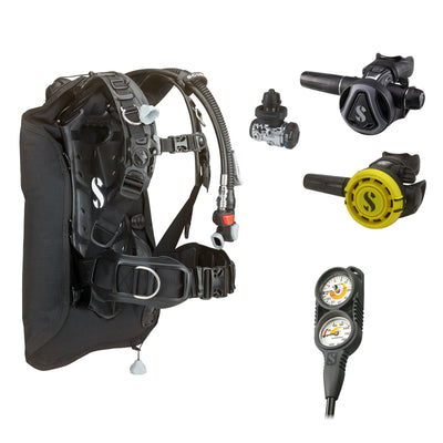 SCUBAPRO MK17 EVO2 / C370 Graphite regulator set with R105 octopus and Hydros Core BCD, with Compact Combo 2