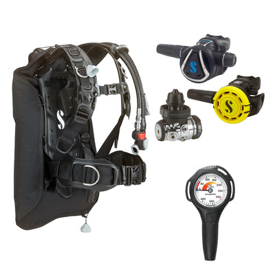 SCUBAPRO MK17 EVO2 / C370 regulator set with R105 octopus and Hydros Core BCD, with Compact SPG