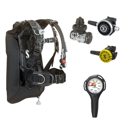 SCUBAPRO MK17 EVO2 / G260 regulator set with R105 octopus and Hydros Core BCD, with Compact SPG