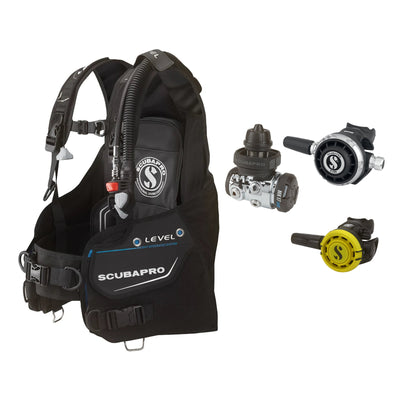SCUBAPRO MK17 EVO2 / G260 regulator set with R105 octopus and Level BCD