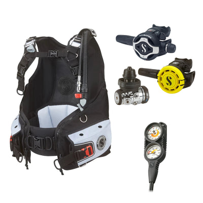 SCUBAPRO MK17 EVO2 / S620Ti regulator set with R105 octopus and Bella BCD, with Compact Combo 2