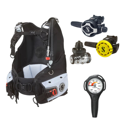 SCUBAPRO MK17 EVO2 / S620Ti regulator set with R105 octopus and Bella BCD, with Compact SPG