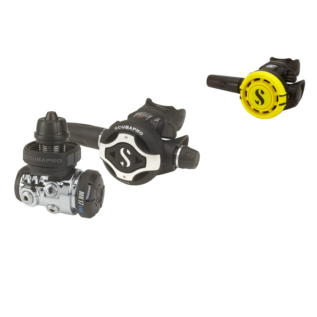 SCUBAPRO MK17 EVO 2 / S620Ti regulator with yellow R105 octopus