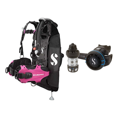 SCUBAPRO MK2 EVO / R105 regulator set with R105 octopus and Hydros Pro Ladies BCD in pink
