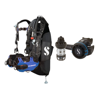 SCUBAPRO MK2 EVO / R105 regulator set with R105 octopus and Hydros Pro Mens BCD in blue