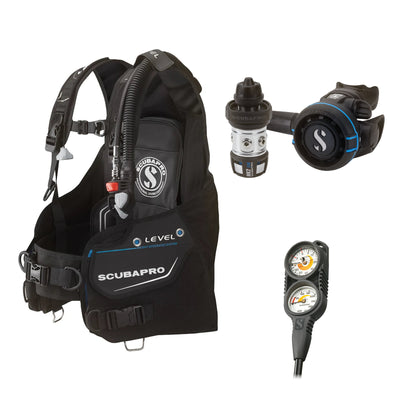 SCUBAPRO MK2 EVO / R105 regulator set with R105 octopus and Level BCD, with Compact Combo 2