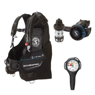 SCUBAPRO MK2 EVO / R105 regulator set with R105 octopus and Level BCD, with Compact SPG