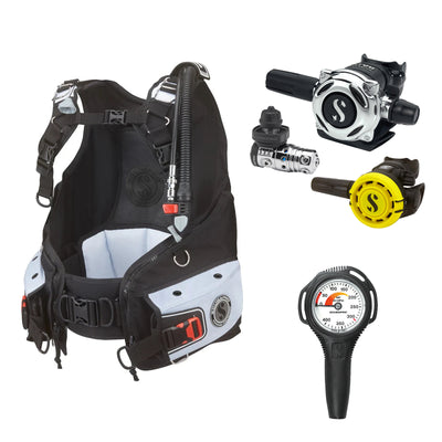SCUBAPRO MK25 EVO / A700 regulator set with R105 octopus and Bella BCD, with Compact SPG