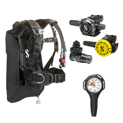 SCUBAPRO MK25 EVO / A700 Carbon BT regulator set with R105 octopus and Hydros Core BCD, with Compact SPG