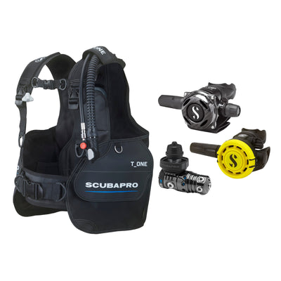 SCUBAPRO MK25 EVO / A700 Carbon BT regulator set with R105 octopus and T-One BCD