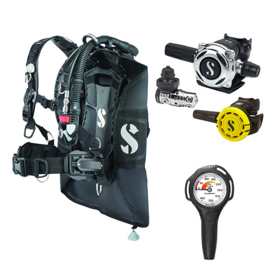 SCUBAPRO MK25 EVO / A700 regulator set with R105 octopus and Hydros Pro 2 BCD, with Compact SPG
