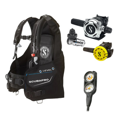 SCUBAPRO MK25 EVO / A700 regulator set with R105 octopus and Level BCD, with Compact Combo 2