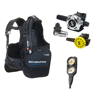 SCUBAPRO MK25 EVO / A700 regulator set with R105 octopus and T-One BCD, with Compact Combo 2