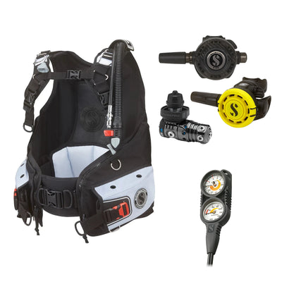 SCUBAPRO MK25 EVO / G260 CBT regulator set with R105 octopus and Bella BCD, with Compact Combo 2