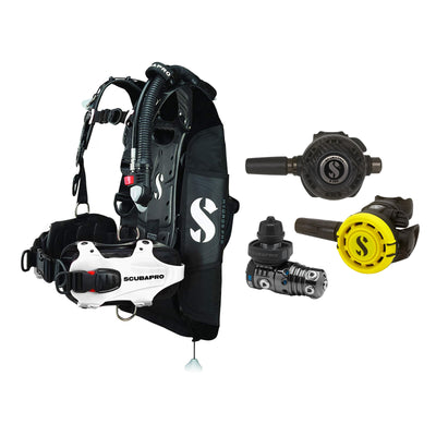 SCUBAPRO MK25 EVO / G260 CBT regulator set with R105 octopus and Hydros Pro Ladies BCD in white