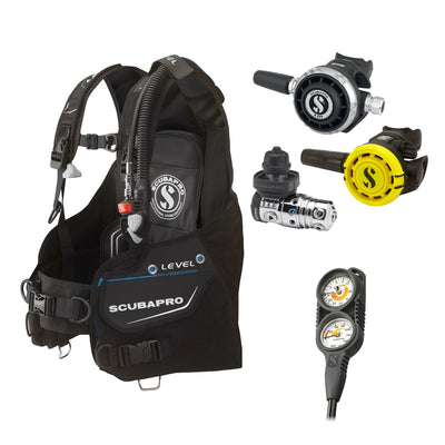 SCUBAPRO MK25 EVO / G260 regulator set with R105 octopus and Level BCD, with Compact Combo 2