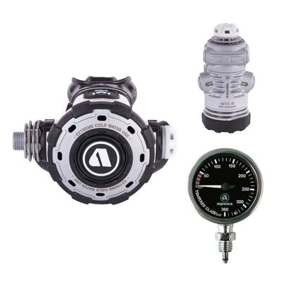 Apeks MTX-R sidemount set: MTX-R second stage, MTX-R first stage and TEK pressure gauge