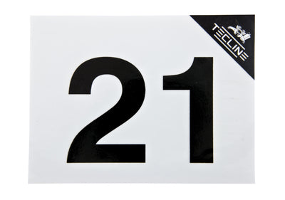 Tecline MOD 21 cylinder sticker, black number on white