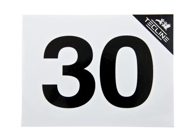 Tecline MOD 30 cylinder sticker, black number on white
