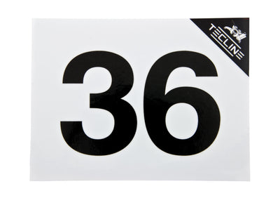 Tecline MOD 36 cylinder sticker, black number on white