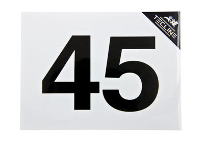 Tecline MOD 45 cylinder sticker, black number on white