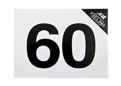 Tecline MOD 60 cylinder sticker, black number on white