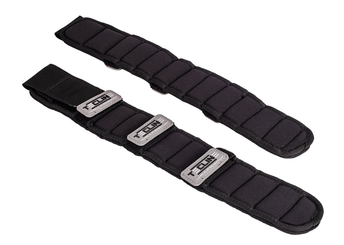 Tecline neoprene harness shoulder pads in plain black