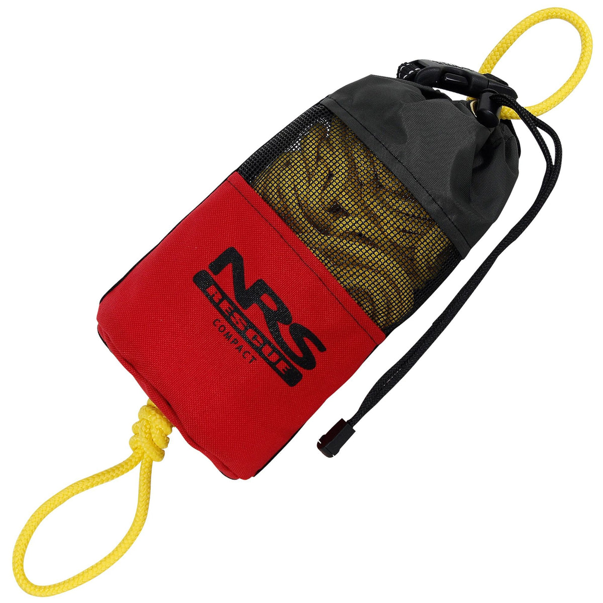 Red NRS Compact Rescue Throw Bag with yellow floating rope
