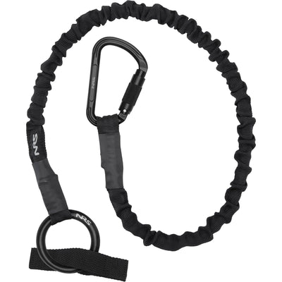 NRS Tow Tether with black bungee, Nuq twist lock carabiner and forged aluminium O-ring