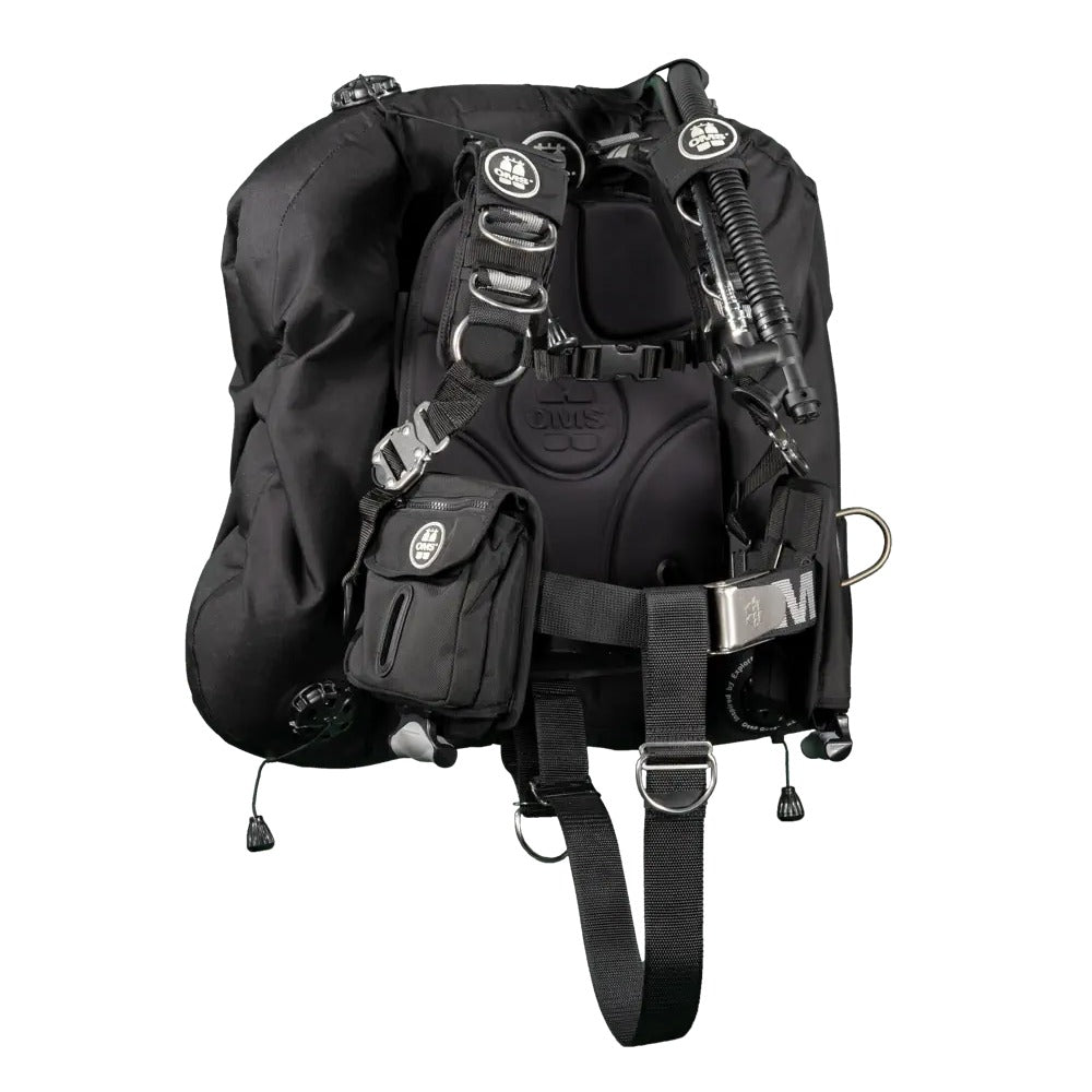 OMS Comfort Harness III Signature with a black Deep Ocean 2.0 Wing