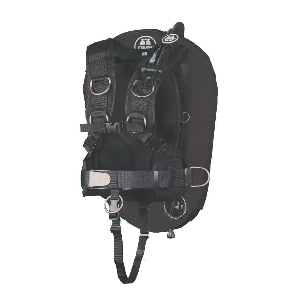 OMS IQ Lite backpack with a black Performance Mono Wing 27 lb