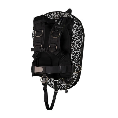 OMS IQ Lite backpack with a camo grey Performance Mono Wing 27 lb