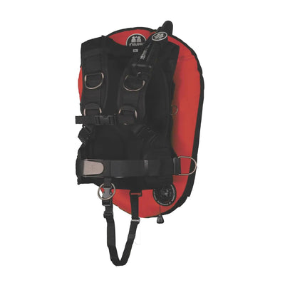 OMS IQ Lite backpack with a red Performance Mono Wing 27 lb